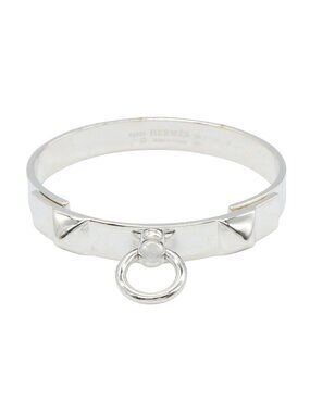 Hermes Bangle Collier de Chien Hangul 15.5 cm 925 Sterling Silver Bracelet
